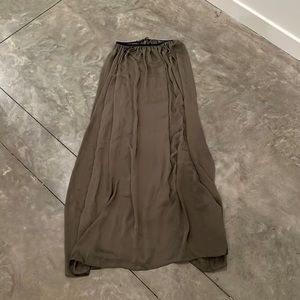 Zara - olive green flowy maxi skirt